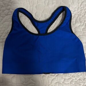 Champion Blue Racerback Crop Sports Bra with Black Trim